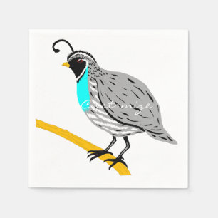 Bobwhite Blue-throated Quail Thunder_Cove Napkin