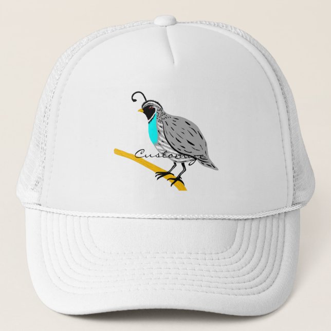 Bobwhite Blue-throated Quail Thunder_Cove Trucker Hat (Front)