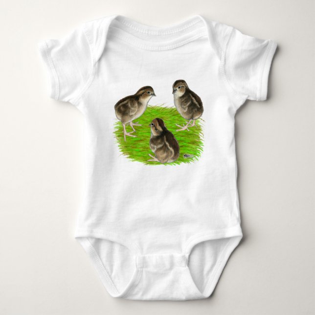 Bobwhite Quail Chicks Baby Bodysuit (Front)