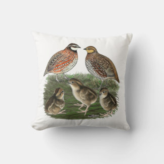 Bobwhite Quail Family Cushion
