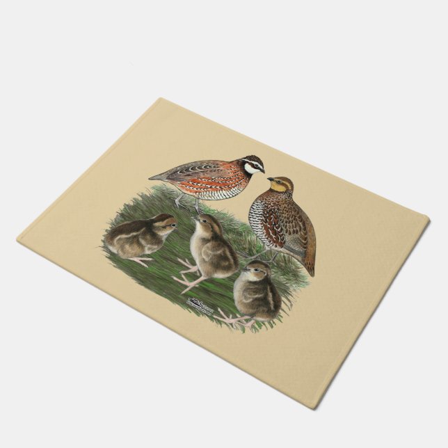Bobwhite Quail Family Doormat (Angled)