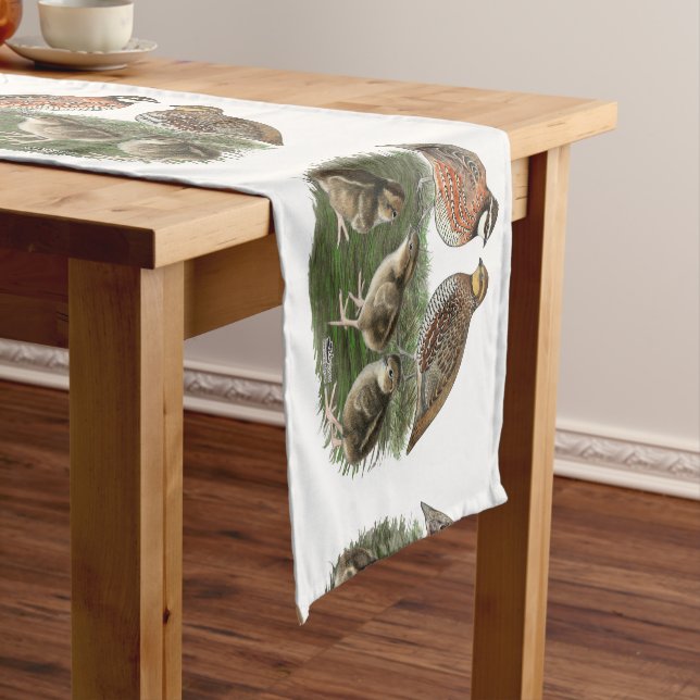 Bobwhite Quail Family Short Table Runner (In Situ)