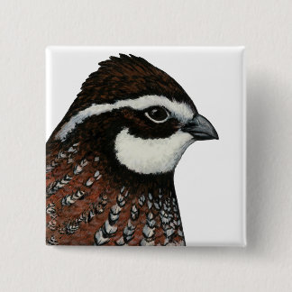 Bobwhite Quail Head 15 Cm Square Badge