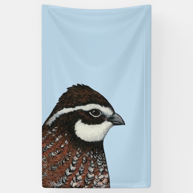 Bobwhite Quail Head Banner (Vertical)