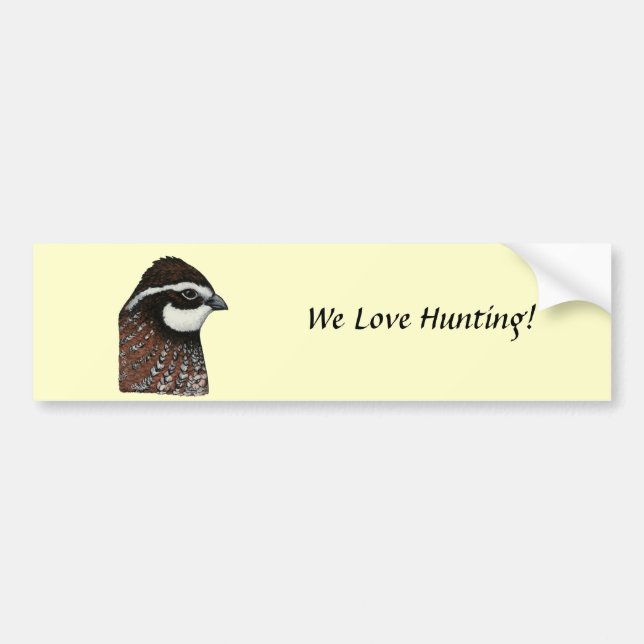 Bobwhite Quail Head Bumper Sticker (Front)