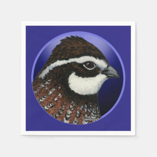 Bobwhite Quail Head Circle Napkin