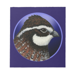 Bobwhite Quail Head Circle Notepad