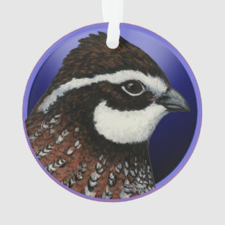 Bobwhite Quail Head Circle Ornament
