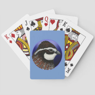 Bobwhite Quail Head Circle Playing Cards