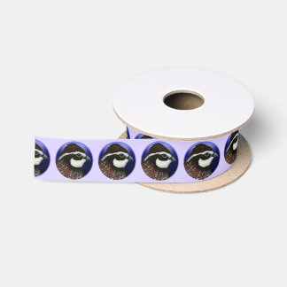 Bobwhite Quail Head Circle Satin Ribbon