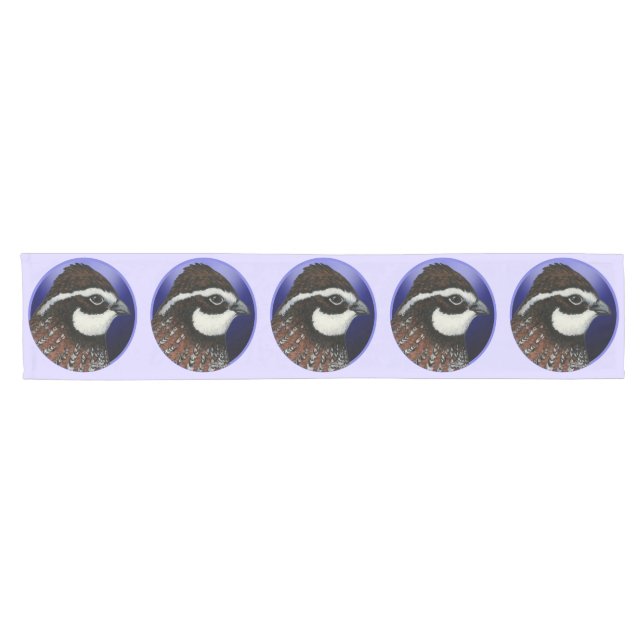 Bobwhite Quail Head Circle Short Table Runner (Horizontal)