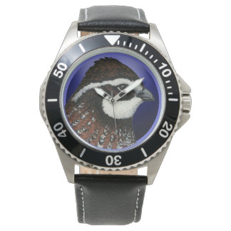 Bobwhite Quail Head Circle Watch
