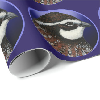 Bobwhite Quail Head Circle Wrapping Paper