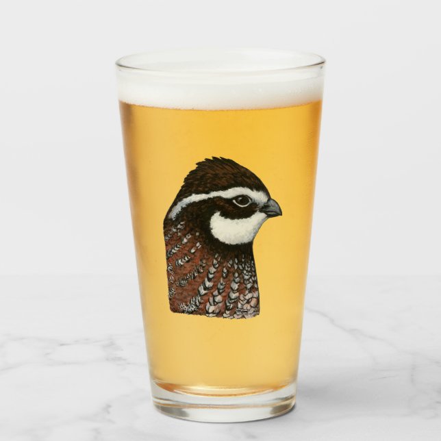 Bobwhite Quail Head Glass (Front Filled)