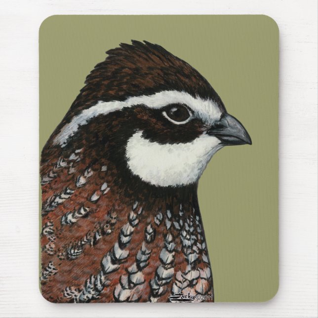 Bobwhite Quail Head Mouse Pad (Front)