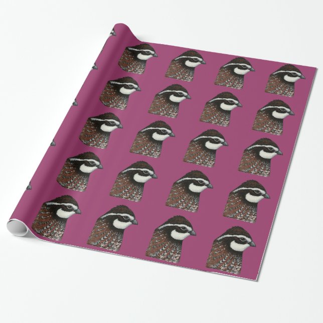 Bobwhite Quail Head Wrapping Paper (Unrolled)