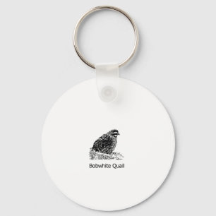 Bobwhite Quail Line Art Key Ring