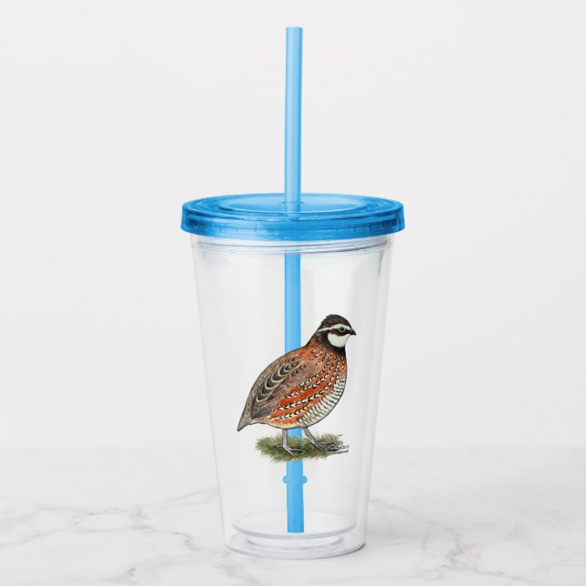 Bobwhite Quail Rooster Acrylic Tumbler (Front)