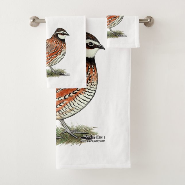 Bobwhite Quail Rooster Bath Towel Set (Insitu)