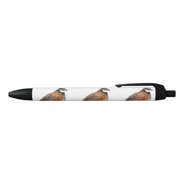 Bobwhite Quail Rooster Black Ink Pen (Top)