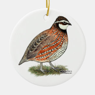 Bobwhite Quail Rooster Ceramic Tree Decoration