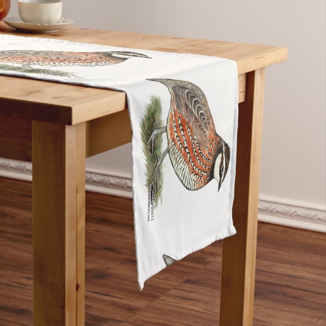 Bobwhite Quail Rooster Short Table Runner (In Situ)