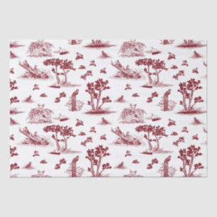 Bobwhite Toile De Jouy Tissue Paper Red
