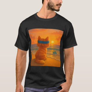 BOC Beachy Orange Cat 12 - BOC and His Green Fish T-Shirt