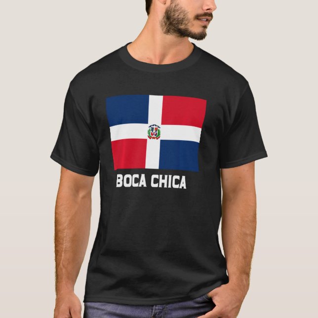 Boca Chica Dominican Republic Flag Emblem Escudo C T-Shirt (Front)