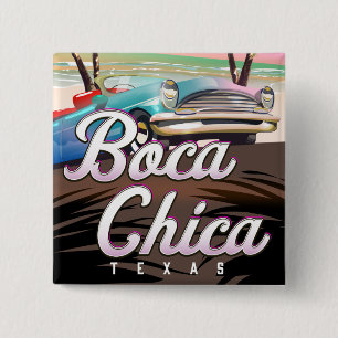 Boca Chica Texas vacation poster 15 Cm Square Badge
