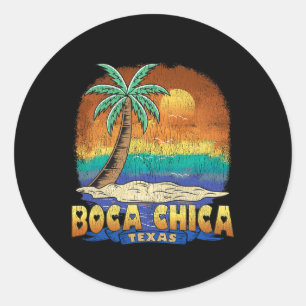 Boca Chica Texas Vintage Distressed Souvenir  Classic Round Sticker