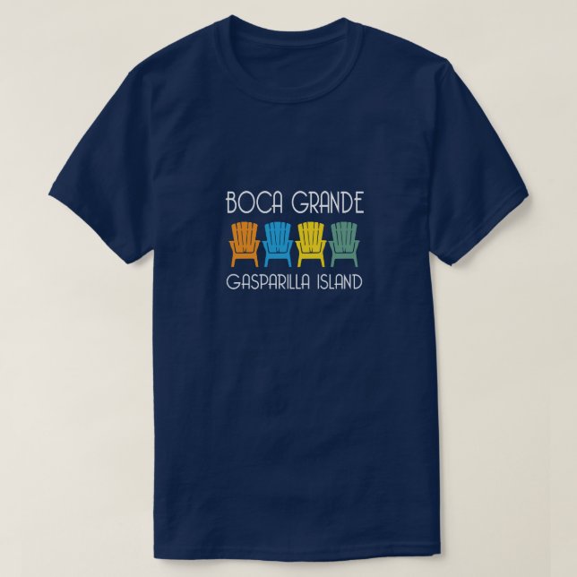 Boca Grande Gasparilla Island Florida beach chairs T-Shirt (Design Front)