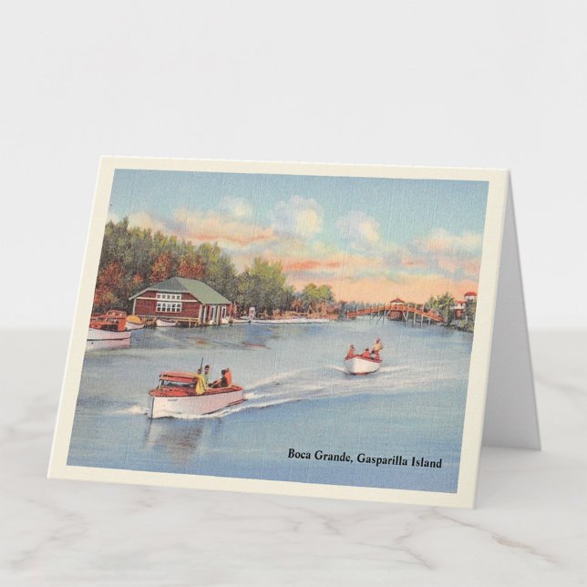 Boca Grande, Gasparilla Island vintage boats Card (Creator Uploaded)