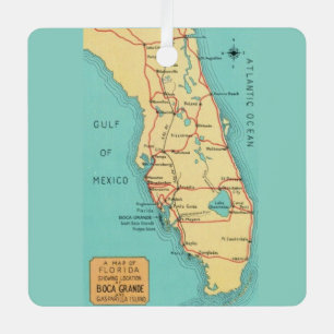  Boca Grande Useppa Florida Map Ornament