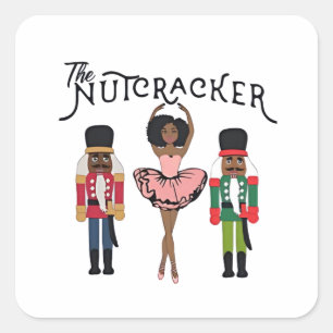 Boca Raton Black Nutcracker Funny Christmas Square Sticker