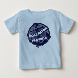 Boca Raton Florida anchor swirl baby romper outfit T-Shirt