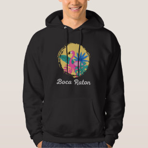 Boca Raton Florida Beach Tropical  Flamingo Hoodie