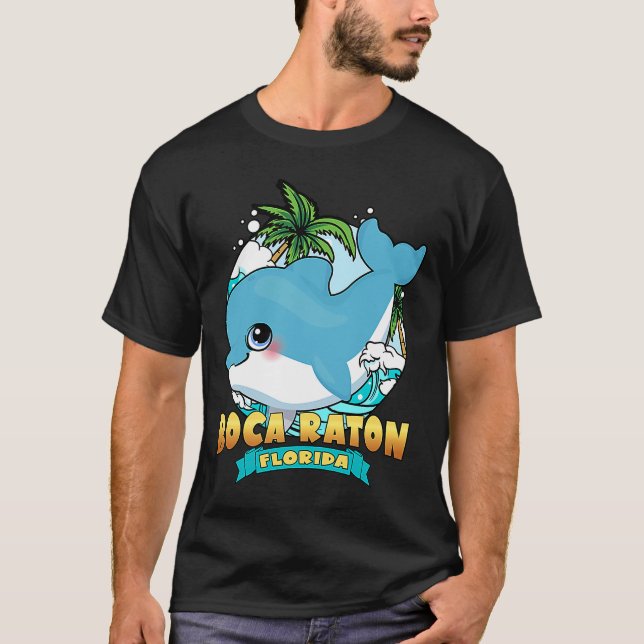 BOCA RATON FLORIDA Cute Baby Dolphin Beach Souveni T-Shirt (Front)