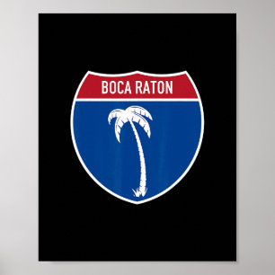 Boca Raton Florida Fl Interstate Highway Vacation Poster