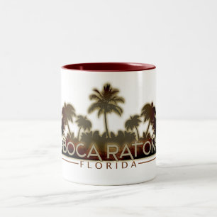Boca Raton Florida palm tree letter coffee mug cup