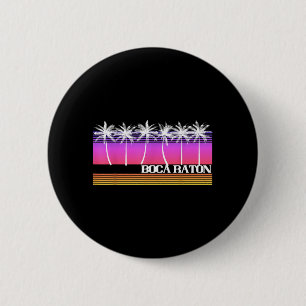Boca Raton Florida Retro Beach Vintage Sunset 70s 6 Cm Round Badge