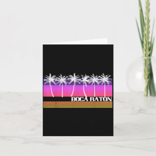 Boca Raton Florida Retro Beach Vintage Sunset 70s Card