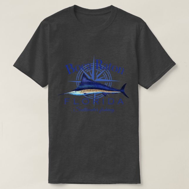Boca Raton Florida Sailfish Billfish Saltwater Fis T-Shirt (Design Front)