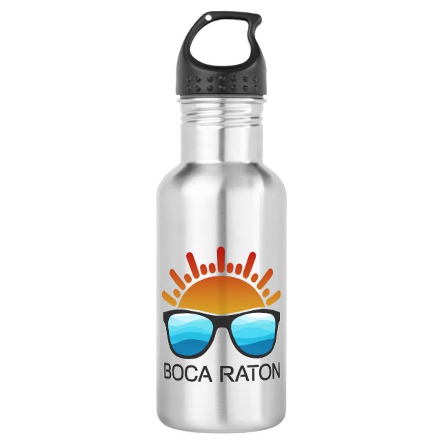 Boca Raton Florida Sunglasses 532 Ml Water Bottle (Front)