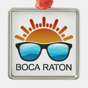 Boca Raton Florida Sunglasses Metal Tree Decoration