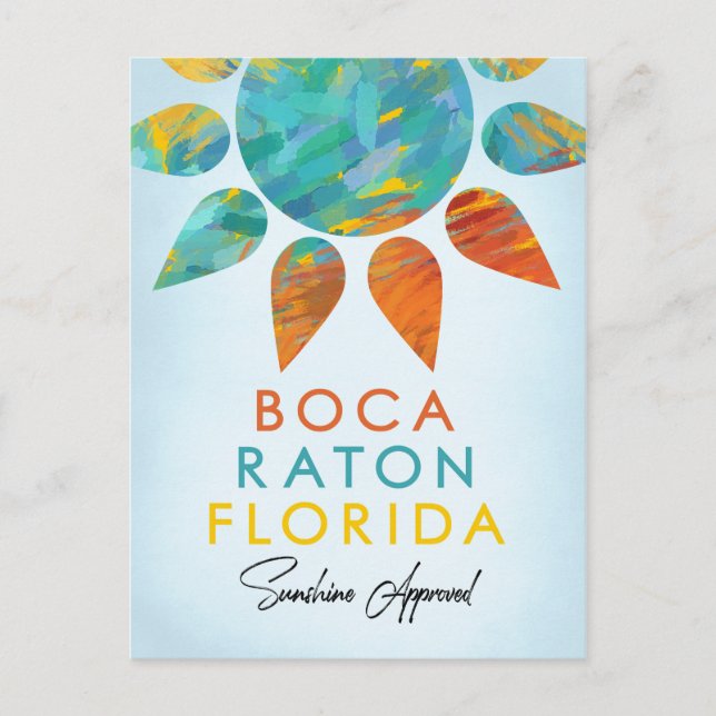 Boca Raton Florida Sunshine Travel Postcard (Front)
