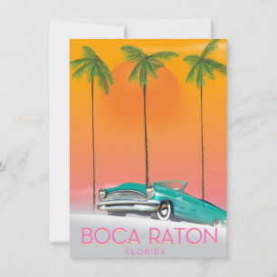 Boca Raton Florida travel poster. Invitation