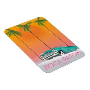 Boca Raton Florida travel poster. Magnet