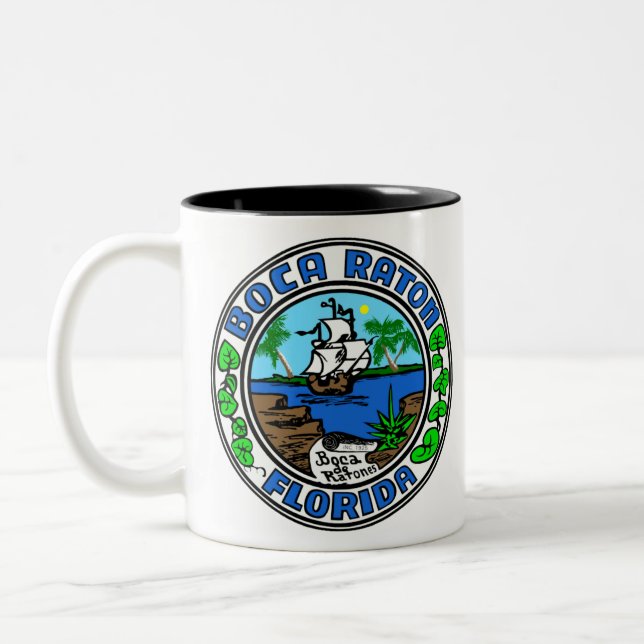 Boca Raton Florida Two-Tone Coffee Mug (Left)