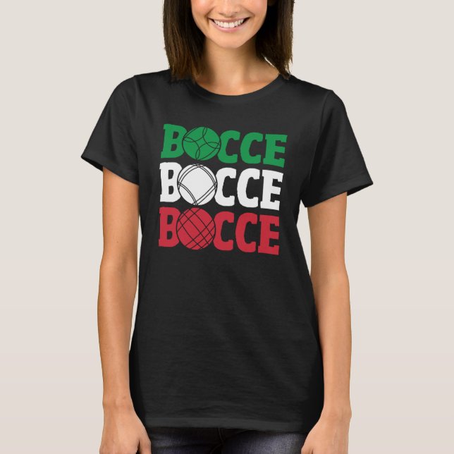 Bocca Balls Bocca Training I Love Bocce Ball T-Shirt (Front)